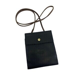 BOGO Roots Canada Genuine Leather Crossbody Purse Organzier Bag Fold Snap Black
